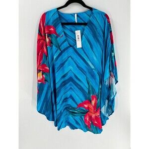 Women's Passports Aloha Tropical kimono Poncho Size L